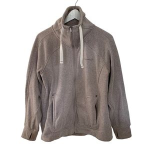 Avalanche Outdoor Full Zip Mock Neck Sweatshirt Women Size Large Tan